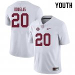 NCAA Youth Alabama Crimson Tide #20 DJ Douglas Stitched College 2019 Nike Authentic White Football Jersey MW17S06UC